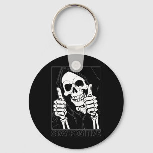Porte-clés Restez positif Skeleton Grim Reaper Halloween
