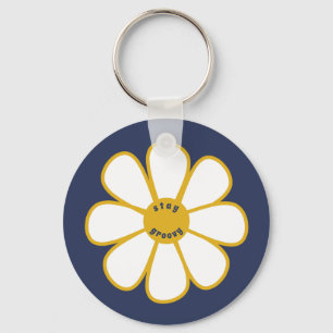 Porte-clés Restez Super Cute Retro Daisy Flower
