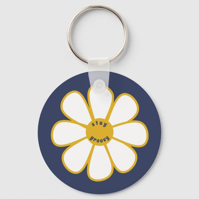 Porte-clés Restez Super Cute Retro Daisy Flower (Recto)
