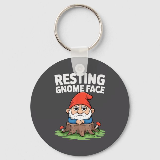 Porte-clés Resting Gnome Face Cute Funny Christmas Kawaii Car (Recto)