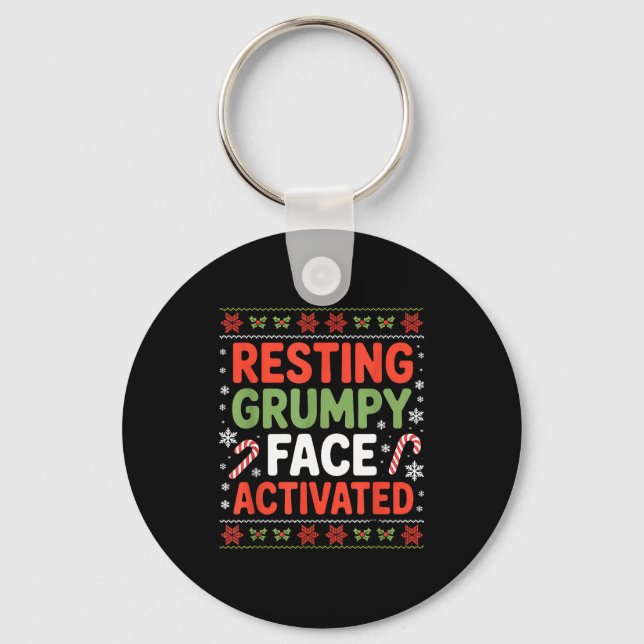 Porte-clés Resting Mpy Face Activated Funny Xmas Quote  (Recto)