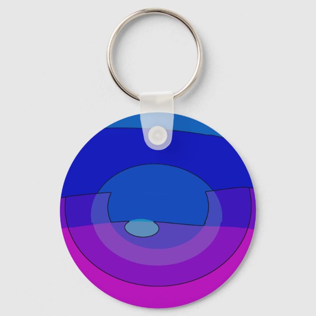 Porte-clés Résumé abstrait violet et bleu 1007 (Recto)