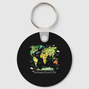 Porte-clés Retour à l'école Carte du monde de géographie pour