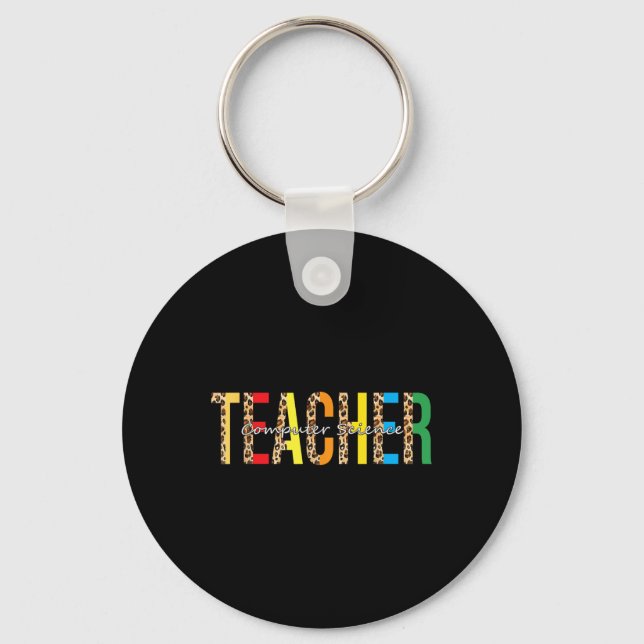 Porte-clés Retour À L'École Informatique Professeur Leopard P (Recto)
