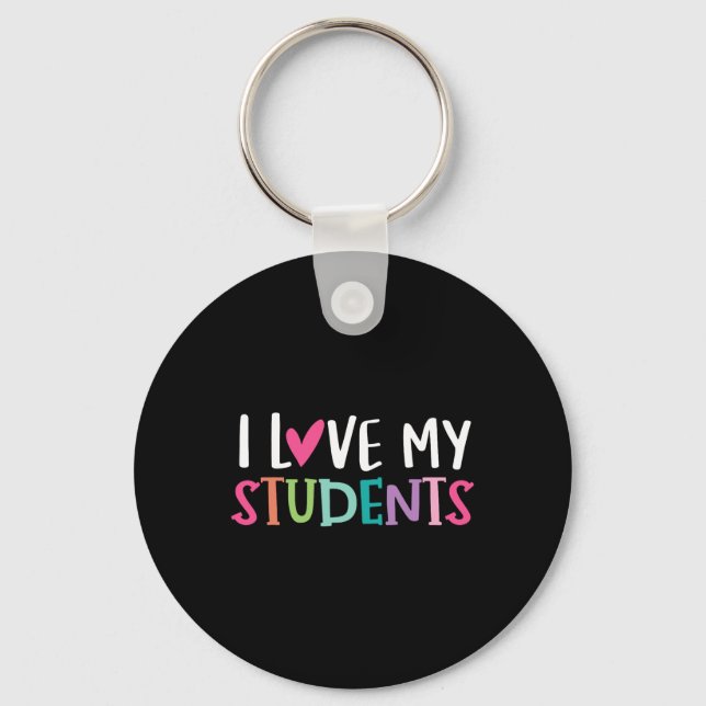 Porte-clés Retour À L'École J'Aime Mes Élèves Enseignants Fem (Recto)