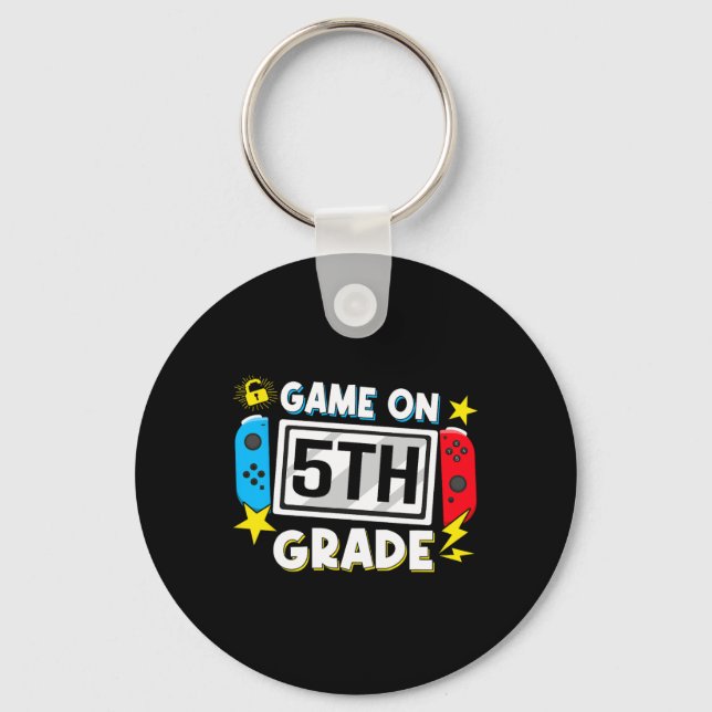 Porte-clés Retour à l'école jeu activé 5e année drôle gamer e (Recto)