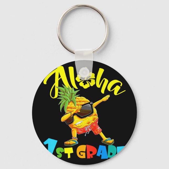 Porte-clés Retour à l'école première année cool dabbing aloha (Recto)