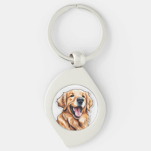 Porte-clés Retriever doré  (Devant)