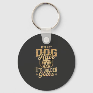 Porte-clés Retriever doré drôle cheveux paillettes