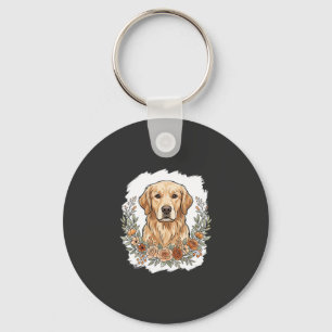 Porte-clés Retriever Golden Floral Sublimation