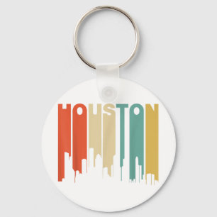 Porte-clés Retro 1970's Style Houston Texas Skyline