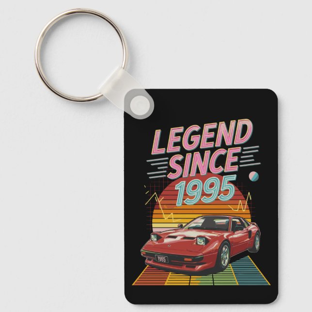 Porte-clés Retro 1995 Légende - Voiture classique Cadeau d'an (Recto)