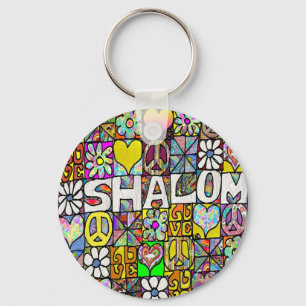Porte-clés Retro 60s Psychedelic Shalom LOVE