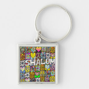 Porte-clés Retro 60s Psychedelic Shalom LOVE