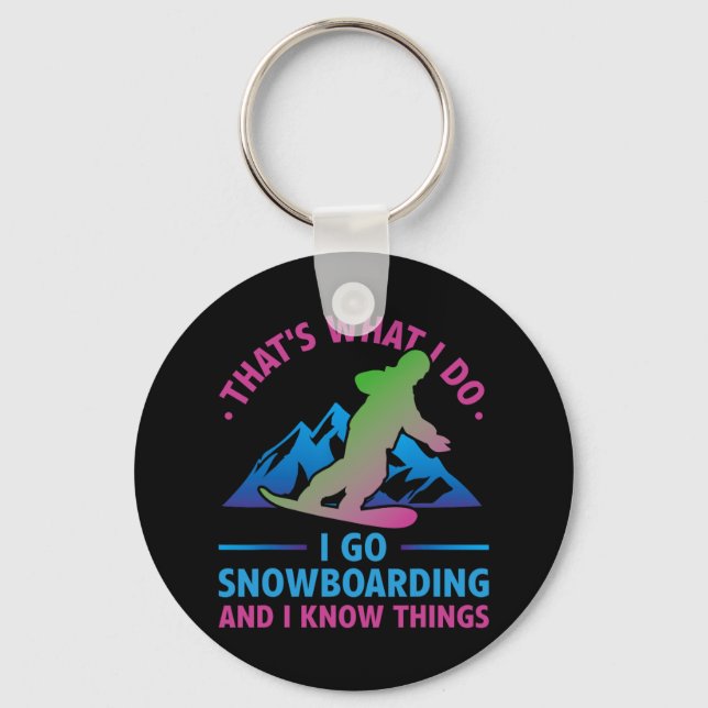 Porte-clés Retro 90s 80s Snowboard C'est ce que je fais Snowb (Recto)