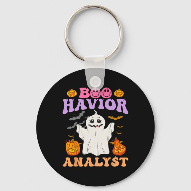 Porte-clés Retro Aba Therapist Bcba Halloween Ghost Boo Havio (Recto)