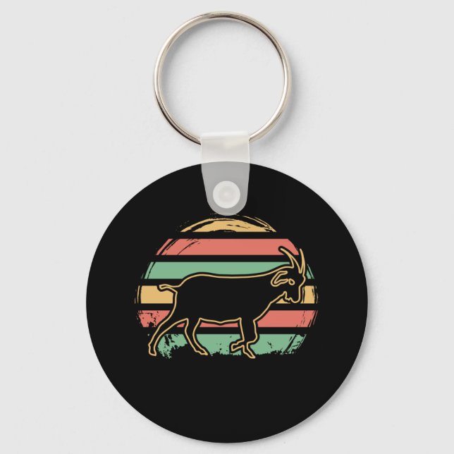 Porte-clés Rétro animal chèvre (Recto)