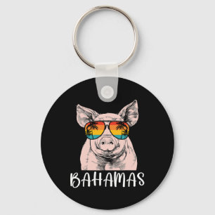 Porte-clés Retro Bahamas Pig Bahamas Souvenir Famille Vacance