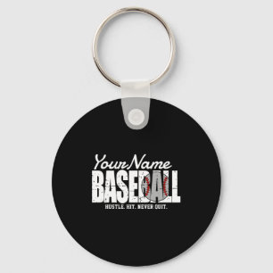 Porte-clés Rétro Baseball Ajouter Nom Rayure Équipe Joueur T