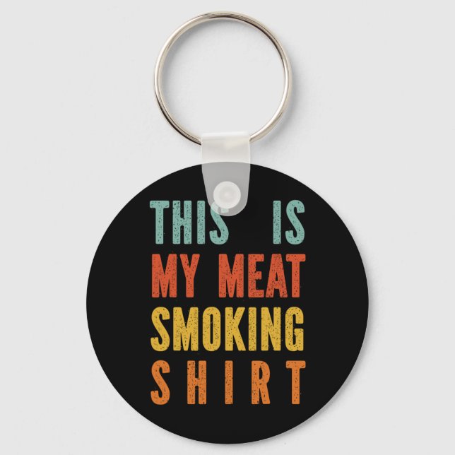 Porte-clés Retro Bbq Ma Viande Fumée  (Recto)
