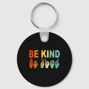Porte-clés Retro Be Kind Main Sign ASL Sensibilisation sur l'