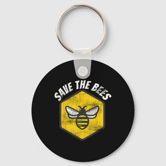 Porte-clés Retro Beekeeper Honeybee Sensibilisation Sauvez le (Recto)