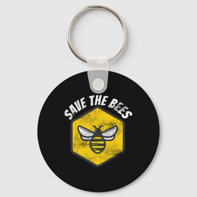 Porte-clés Retro Beekeeper Honeybee Sensibilisation Sauvez le (Recto)