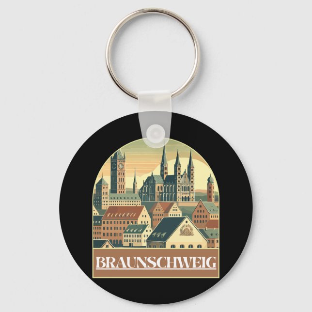 Porte-clés Retro Braunschweig Skyline (Recto)