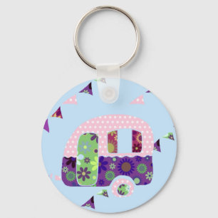 Porte-clés Retro camping-car vintage caravan shabby chic