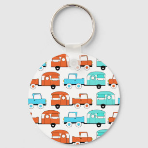 Porte-clés Rétro Camping Trailer Turquoise