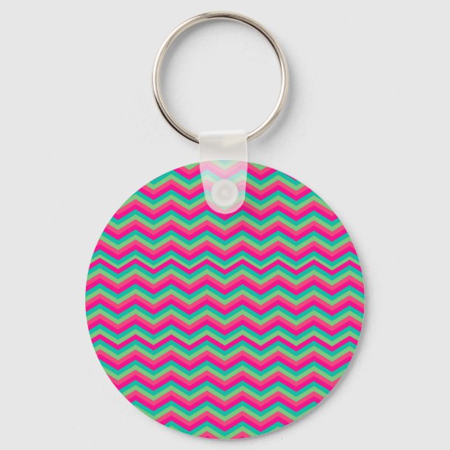 Porte-clés rétro chevron motif zig zag (Recto)