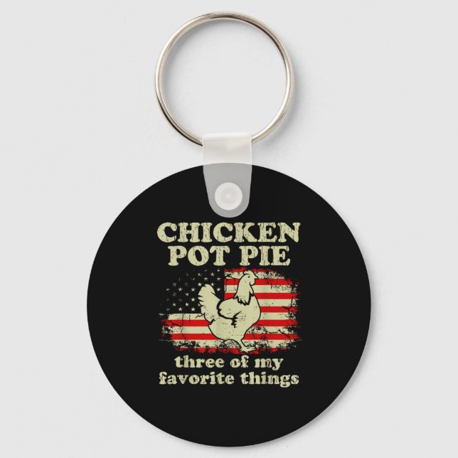 Porte-clés Retro Chicken T E Three Of My Favorite Things Funn (Recto)