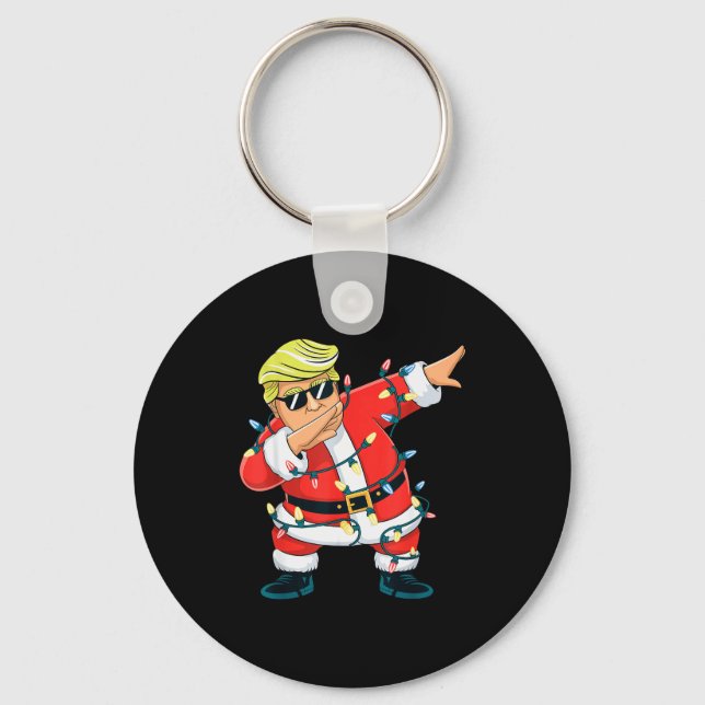 Porte-clés Retro Christmas Trump Dab Dance Xmas Men Women Boy (Recto)