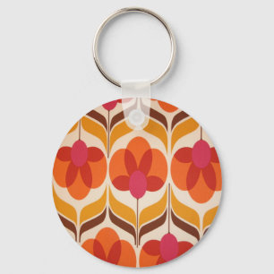 Porte-clés Rétro conception de fleur
