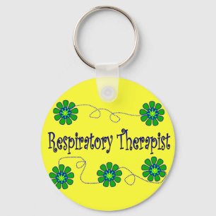 Porte-clés Rétro conception de fleurs de thérapeute