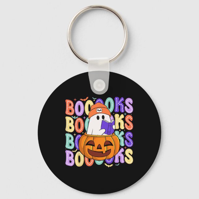 Porte-clés Retro Cute Ghost Enseignant Halloween Librairie Li (Recto)