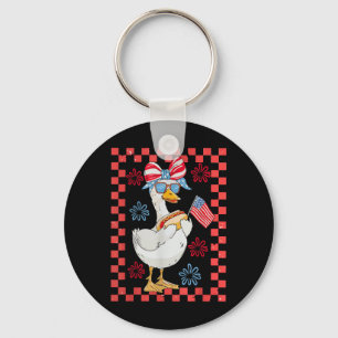 Porte-clés Retro Cute Girl 4 juillet Oie Hot Chien Indépendan