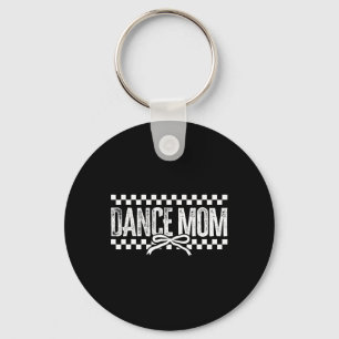 Porte-clés Retro Danse Maman Coquette Bow À damiers Danse Mam