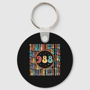 Porte-clés Retro Demain a besoin de vous soleil 988 Suicide P