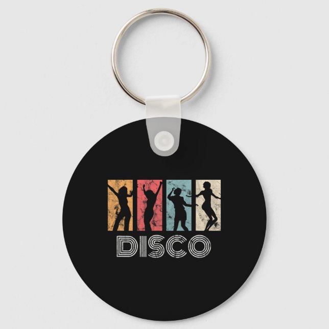 Porte-clés Retro Disco Dance les années 70 danseuse de fête d (Recto)