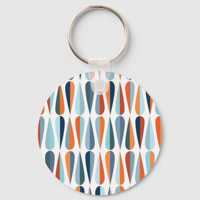 Porte-clés Rétro du milieu du siècle, goutte forme motif. (Recto)