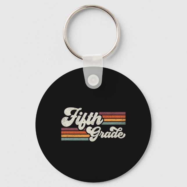 Porte-clés Retro Enseignant De Cinquième Année Ck À L'École (Recto)