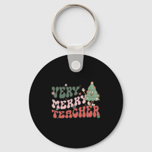 Porte-clés Retro enseignant Noël Très Joyeux enseignant