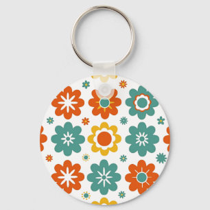 Porte-clés Rétro Fleur Géométrique Années 70 Boho
