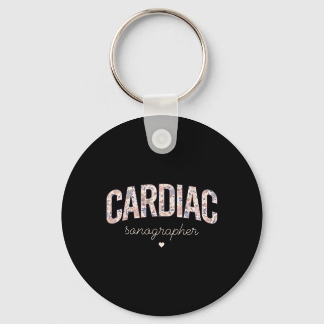 Porte-clés Rétro Floral Sonographe Cardiovasculaire So (Recto)