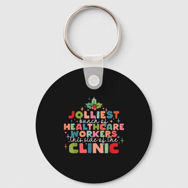 Porte-clés Retro Funny Nurse Jolliest Bunch Of Healthcare Wor (Recto)