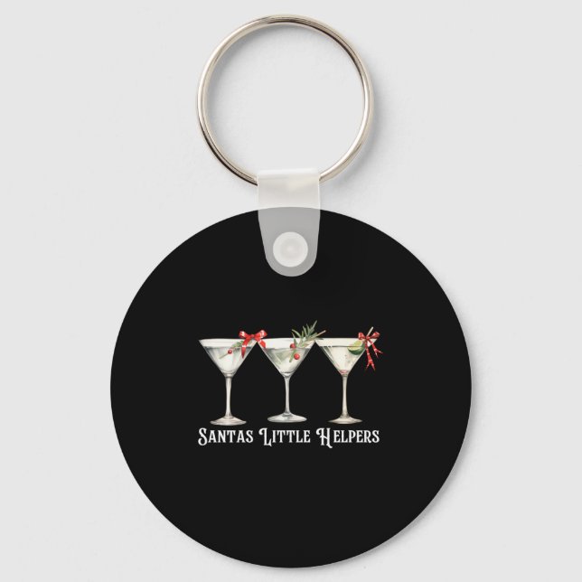 Porte-clés Retro Funny Santa's Little Helper Martini Merry Ch (Recto)