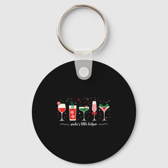 Porte-clés Retro Funny Santa's Little Helper Martini Merry Ch (Recto)