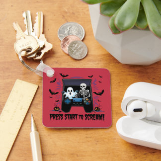 Porte-clés Rétro Gamer Halloween - Squelette Borne d'arcade
