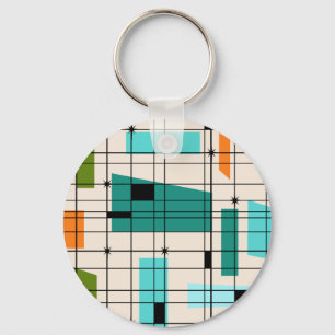 Porte-clés Rétro grille et porte - clé de bouton de